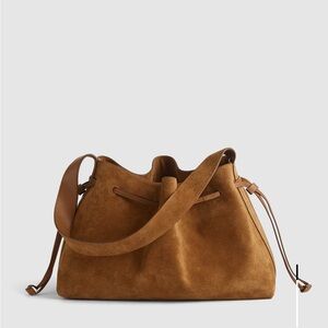 Madewell Suede Drawstring Should Bag in Dried Acorn